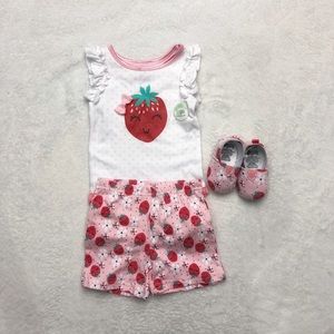 3 piece strawberry outfit